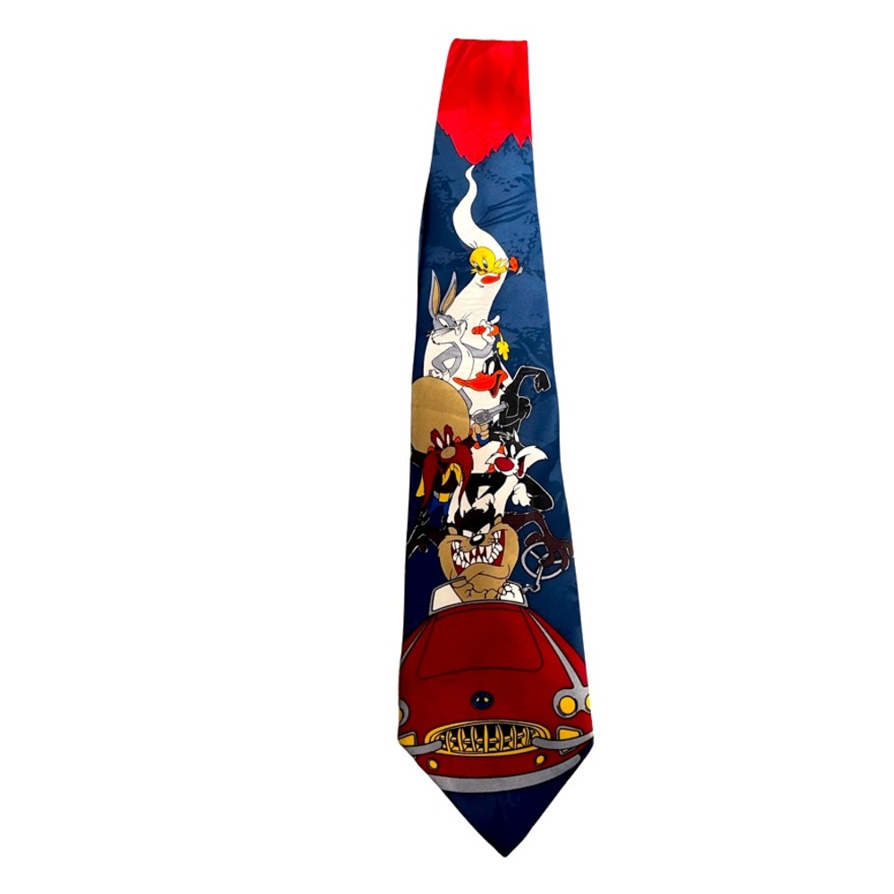 Vintage Looney Tunes 1993 Balancine “Hot Cakes” Polyester Tie: GUC: Bugs Bunny
